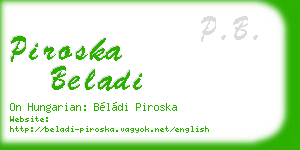 piroska beladi business card